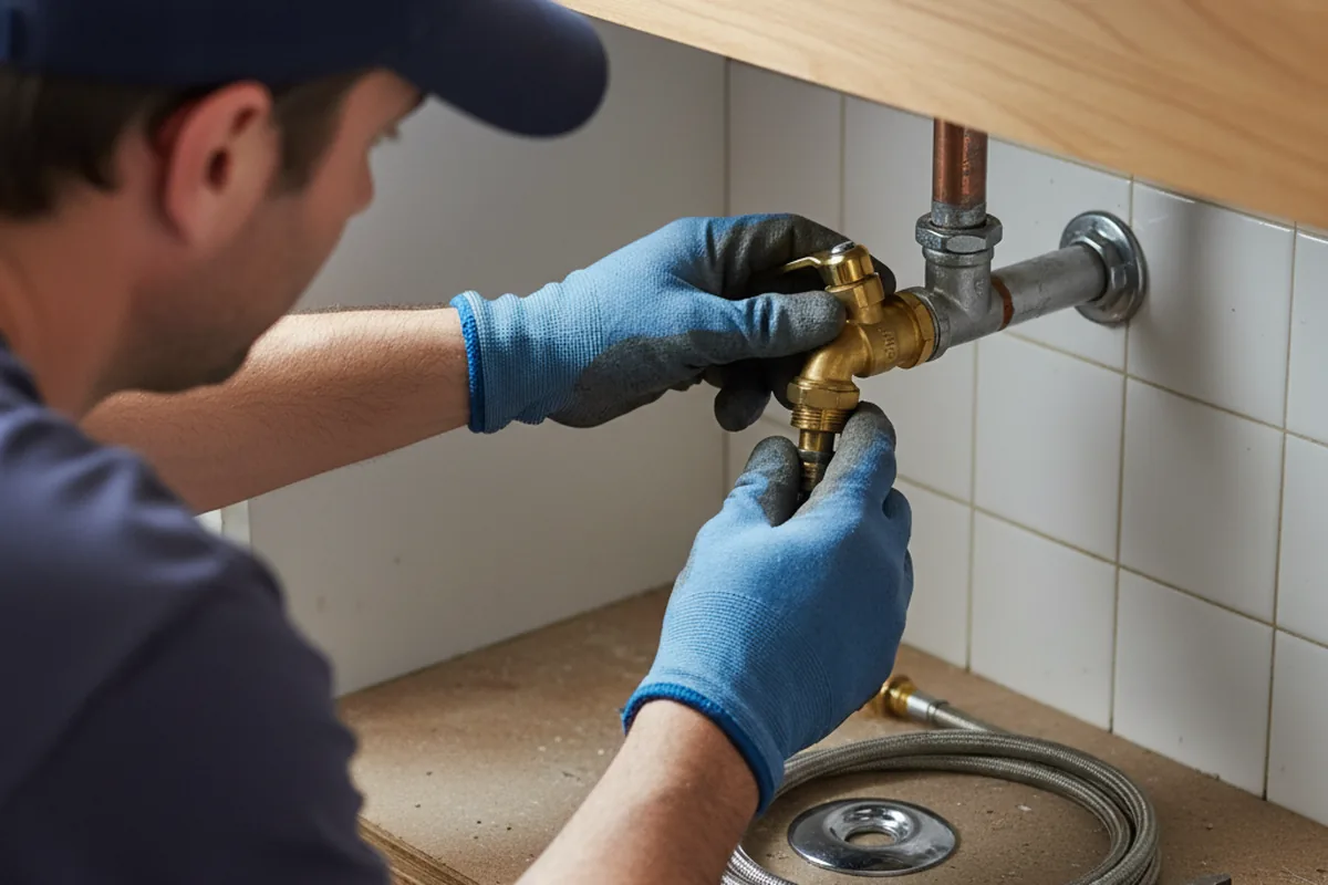 Shutoff valve and fitting work during Burst Pipe Repair in Richland